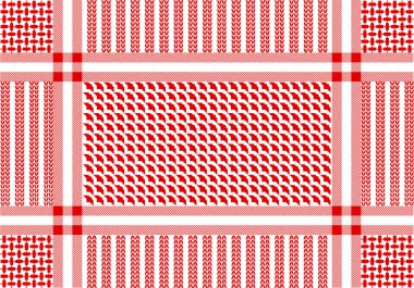 Arapça pamuklu eşarp ile geometrik motifler. 