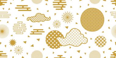 Mutlu Çin yeni yılı sorunsuz vektör desen.