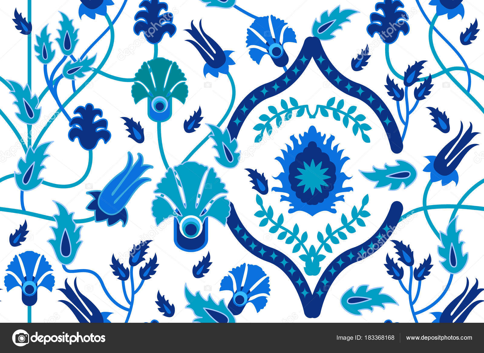 Download Abstract floral pattern with Islamic art motifs. — Stock ...