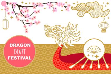 Asya'nın geleneksel Dragon Boat Festivali. Kartları, afişler, posterler, için şablon kapsar. 