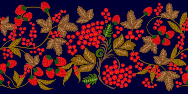 러시아 민속 예술 스타일 꽃 인쇄. — 스톡 벡터