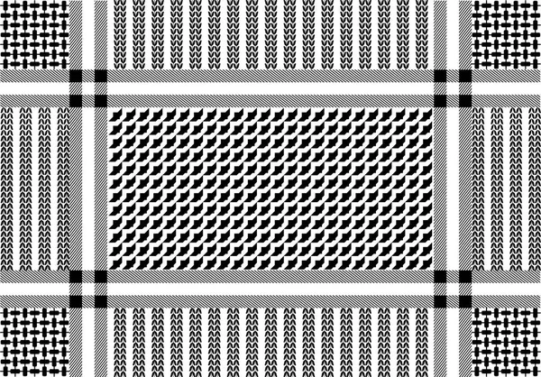 Traditioneller arabischer Baumwollschal mit Hundezahn-Motiven. — Stockvektor