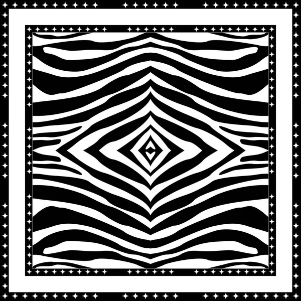 Zijden sjaal met expressieve zebra print. — Stockvector