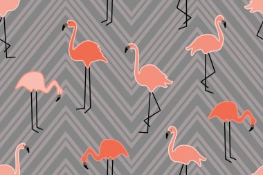 Grunge arka plan üzerinde pembe flamingolar. 