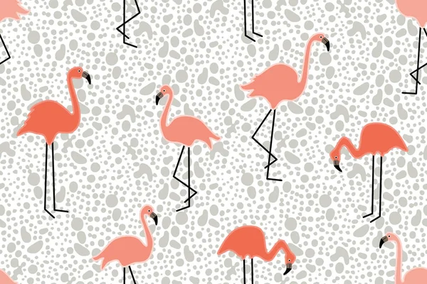 Pink flamingos on grunge background. — Stock Vector