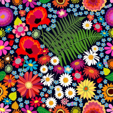 Renkli çiçek halı.