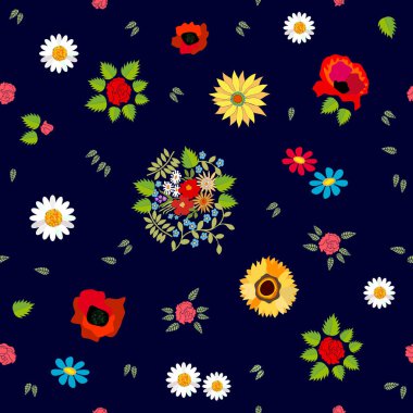 İspanyol motifleri ile parlak çiçek desenli. 