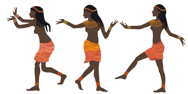 Üç dans eden kadın. — Stok Vektör