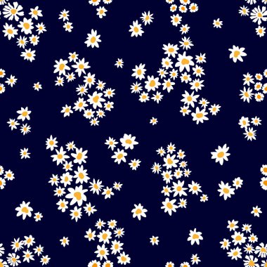 Kır çiçekleriyle kusursuz vektör deseni.