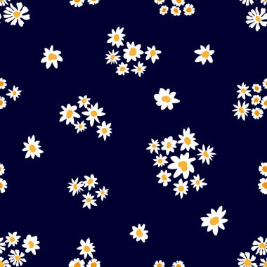 Kır çiçekleriyle kusursuz vektör deseni.