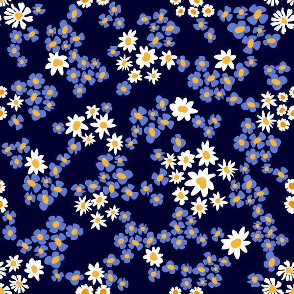 Patrón de tela de moda con flores en miniatura . — Archivo Imágenes Vectoriales