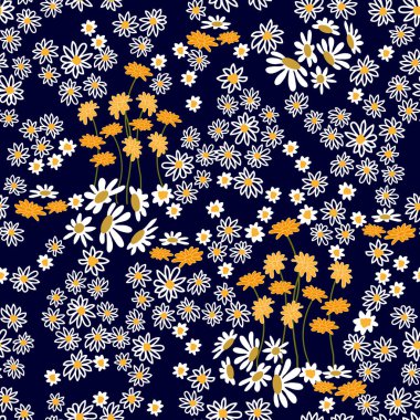 Küçük çiçekli kusursuz vektör baskısı.