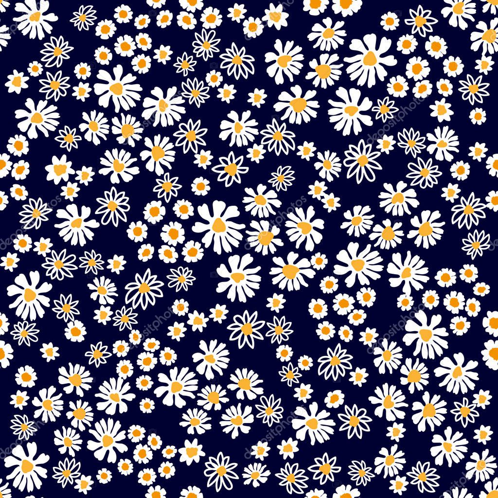Seamless vector print with small flowers.