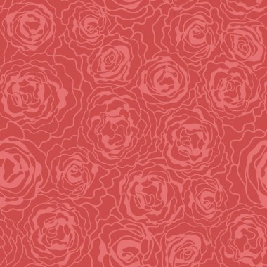 kırmızı gül ile sorunsuz vektör desen.