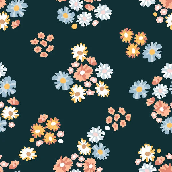 Μοντέρνο σχέδιο υφάσματος με μικροσκοπικά λουλούδια. — Διανυσματικό Αρχείο