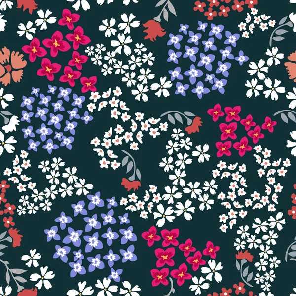 Patrón de tela de moda con flores pequeñas . — Vector de stock