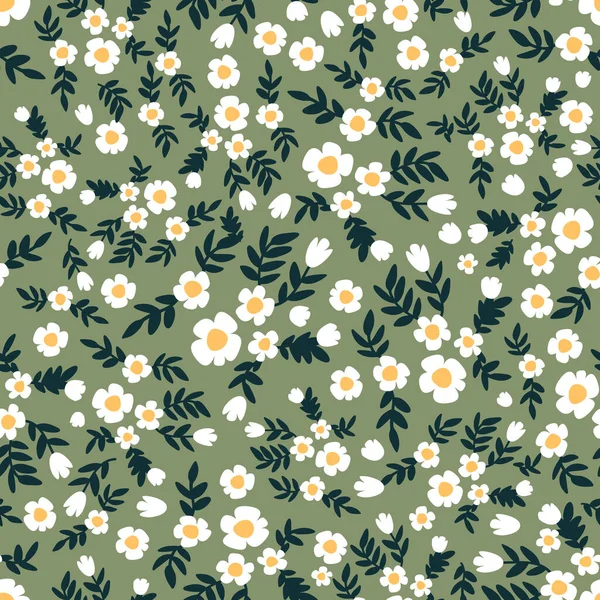 Patrón de tela de moda con flores pequeñas . — Vector de stock