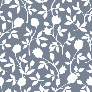 Çiçek siluetleriyle kusursuz desen.