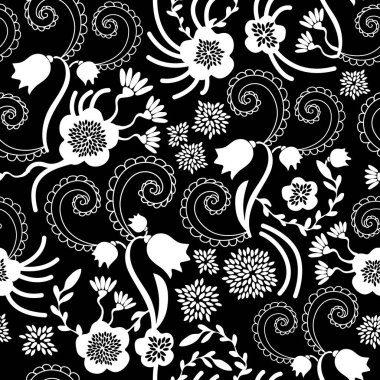 Çiçekler ve yapraklarla kusursuz iz.. 