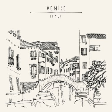 Venedik kartpostal Bridge'de