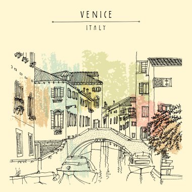 Venedik kartpostal Bridge'de