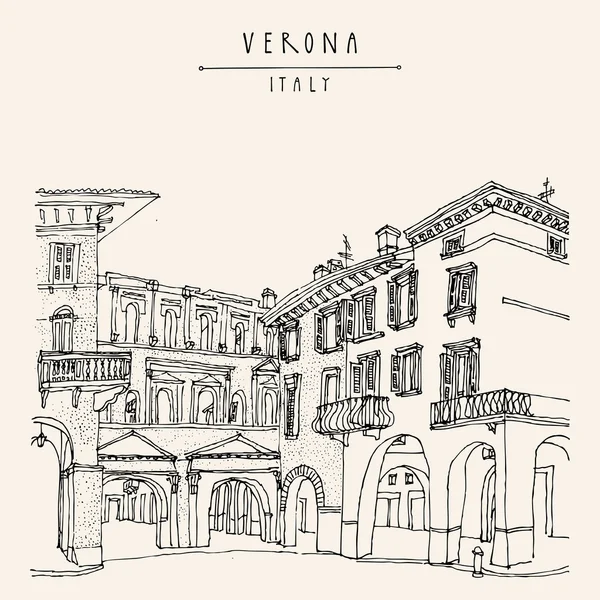 Postal Verona vintage — Archivo Imágenes Vectoriales