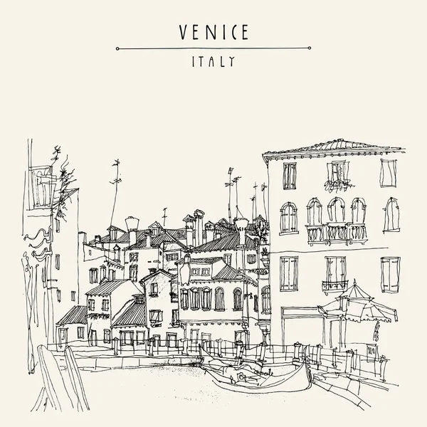 Gondol i Venedig vykort — Stock vektor