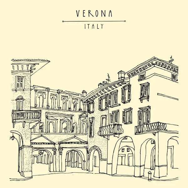 Verona vintage kartpostal — Stok Vektör