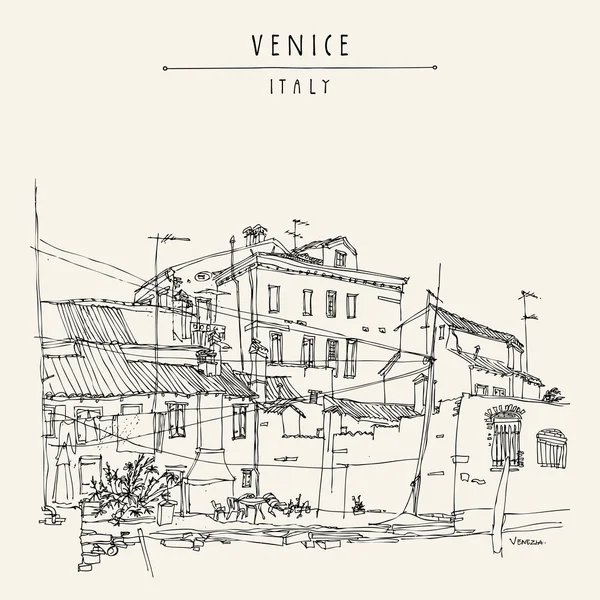 Canal bank i Venedig — Stock vektor