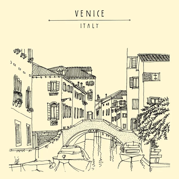 Ponte em Veneza cartão postal — Vetor de Stock