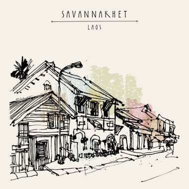 sokak Savannakhet Town, Laos