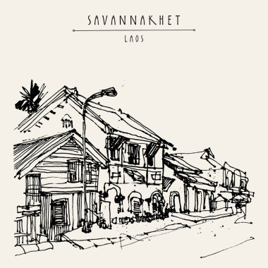 sokak Savannakhet Town, Laos