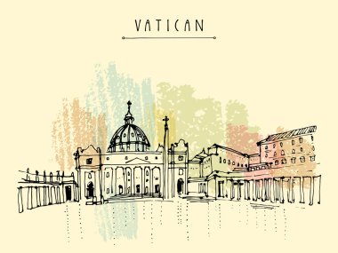 Saint Peter cathedral in Vatican   clipart