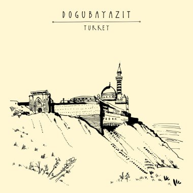 Ishak Pasha Palace in Dogubayazit, Turkey clipart