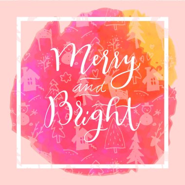 Merry ve parlak Noel kartı