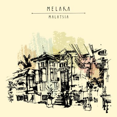 Melaka, Malezya Çin ahşap ev 