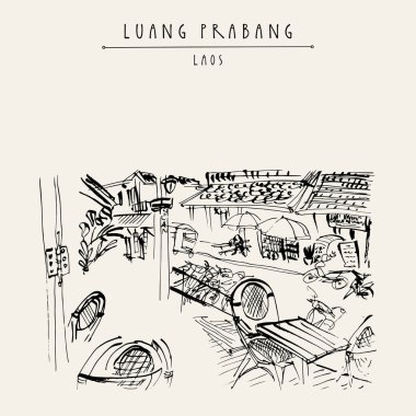 Fransız kafede Luang Prabang, Laos 