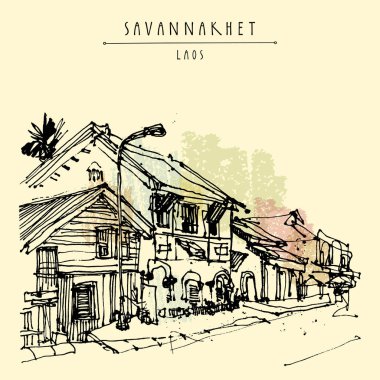 sokak Savannakhet Town, Laos
