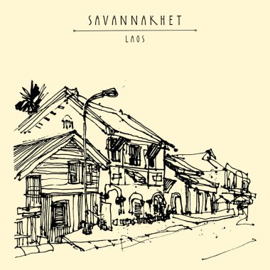 sokak Savannakhet Town, Laos