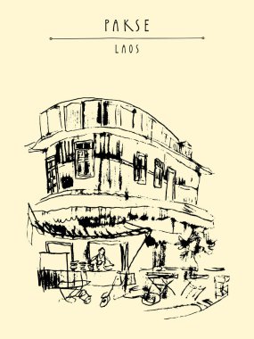 Pakse, Laos sokak restoranda