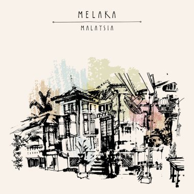 Melaka, Malezya Çin ahşap ev 