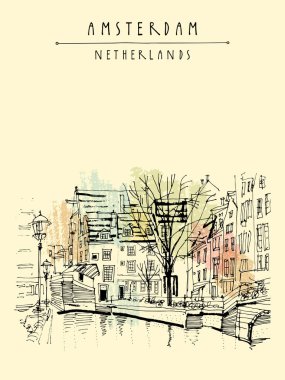 Amsterdam şehir merkezi, Hollanda 