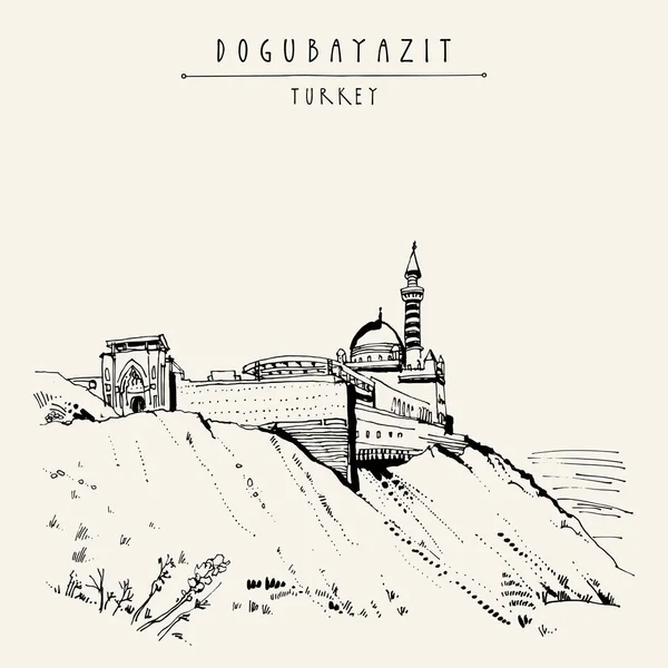 İshak Paşa in Dogubayazit, Turkije — Stockvector