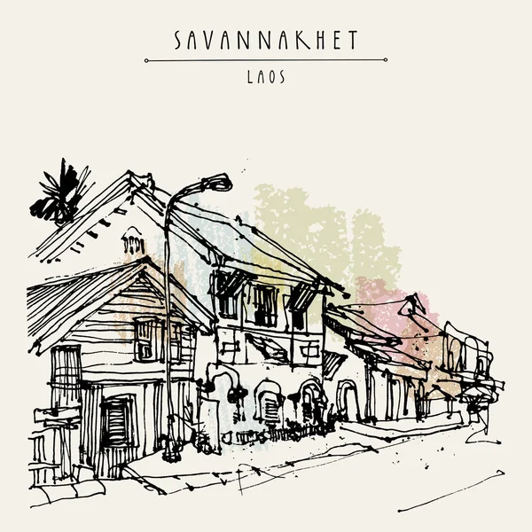 sokak Savannakhet Town, Laos