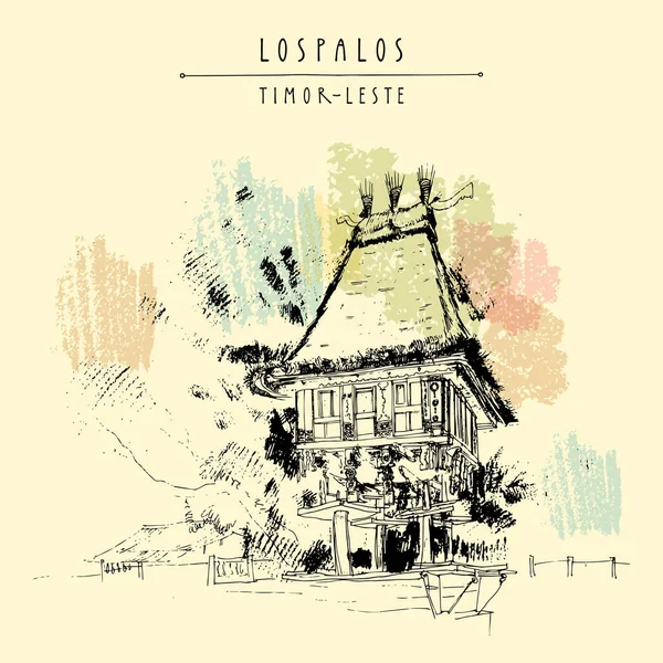 Lospalpos、東ティモの神聖な家 — ストックベクタ