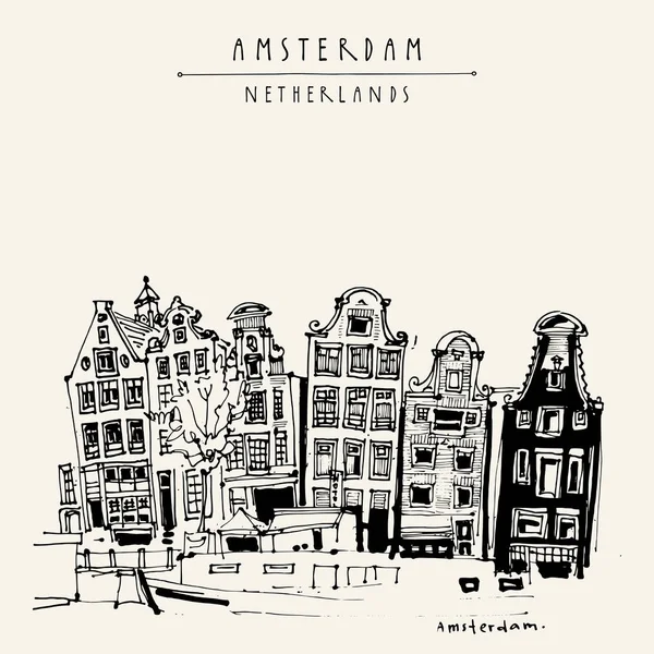Amsterdam centro da cidade, Holanda —  Vetores de Stock