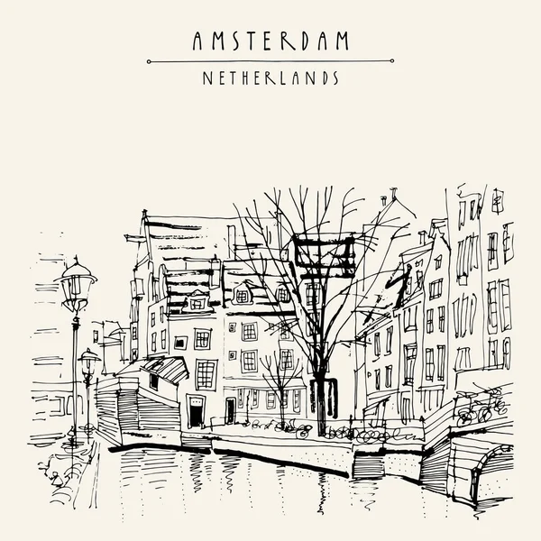 Amszterdam város turisztikai kártya, Hollandia, — Stock Vector