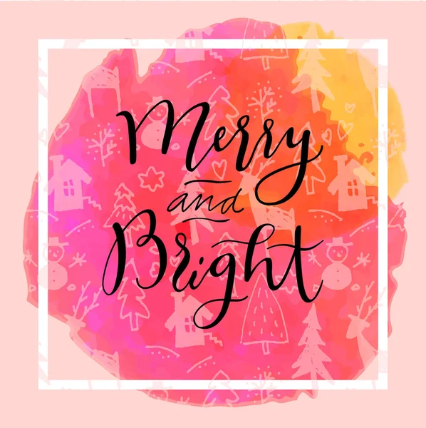Merry ve parlak Noel kartı