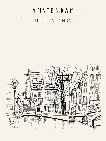 Amsterdam centre-ville, Hollande — Image vectorielle