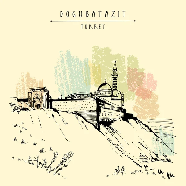 Dogubayazit, 터키에서 Ishak 파샤 궁전 — 스톡 벡터